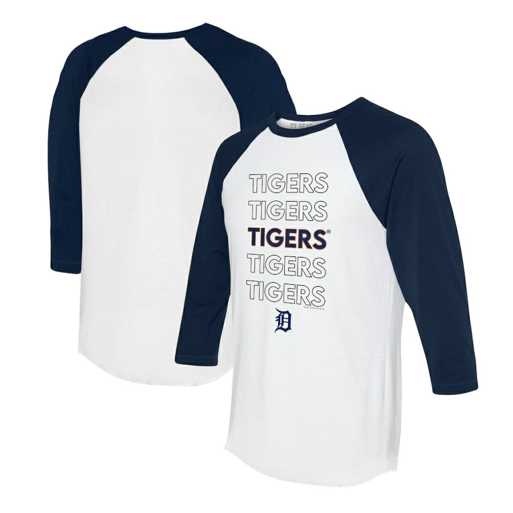 Detroit Tigers Tiny Turnip Women's Stacked 3/4-Sleeve Raglan T-Shirt Clearance
