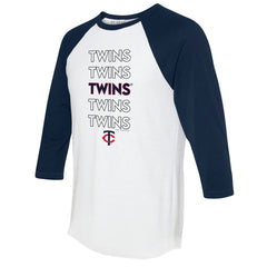 Minnesota Twins Tiny Turnip Women's Stacked 3/4-Sleeve Raglan T-Shirt discount