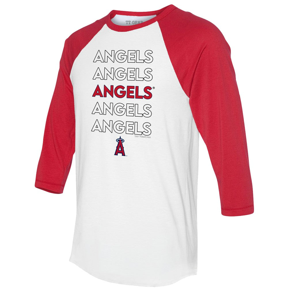 Los Angeles Angels Tiny Turnip Unisex Stacked 3/4-Sleeve Raglan T-Shirt Lifestyle