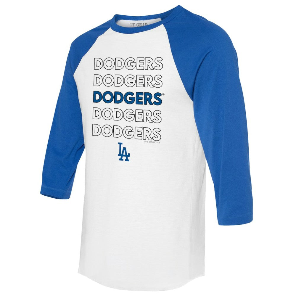Los Angeles Dodgers Tiny Turnip Unisex Stacked 3/4-Sleeve Raglan T-Shirt discount