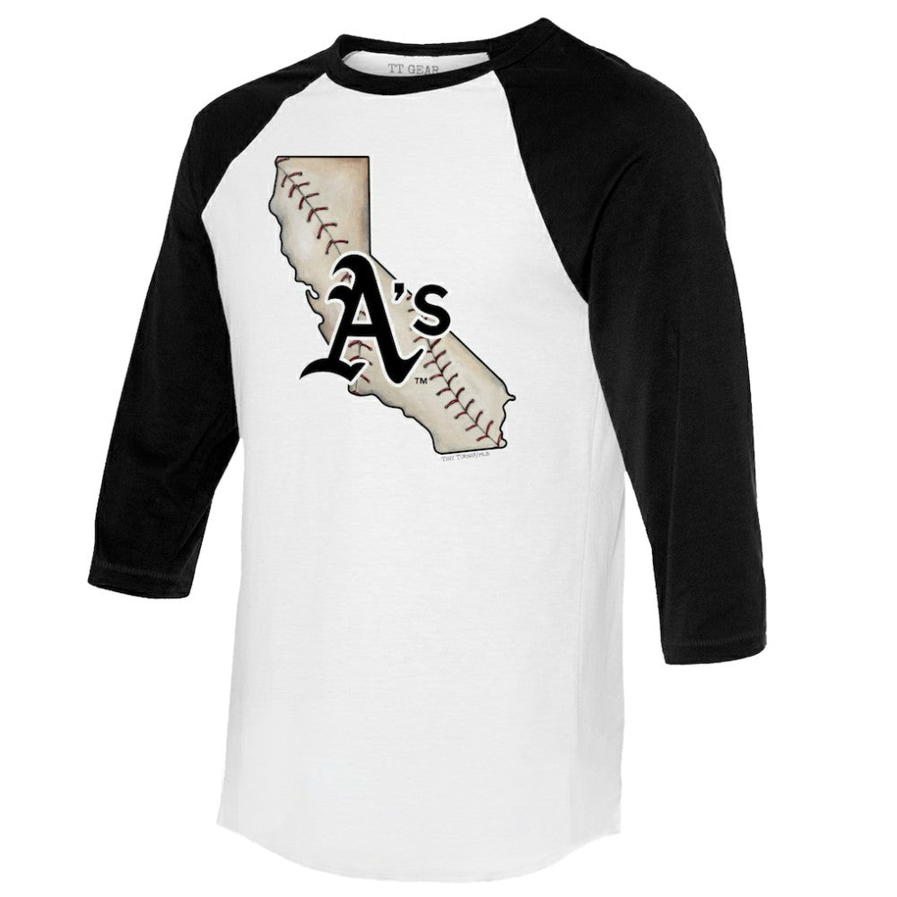 Athletics Tiny Turnip Unisex State Outline 3/4-Sleeve Raglan T-Shirt discount