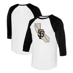 San Francisco Giants Tiny Turnip Unisex State Outline 3/4-Sleeve Raglan T-Shirt discount