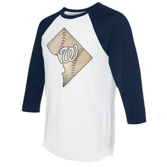 Washington Nationals Tiny Turnip Unisex State Outline 3/4-Sleeve Raglan T-Shirt Online