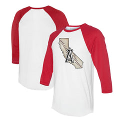 Los Angeles Angels Tiny Turnip Unisex State Outline 3/4-Sleeve Raglan T-Shirt Clearance