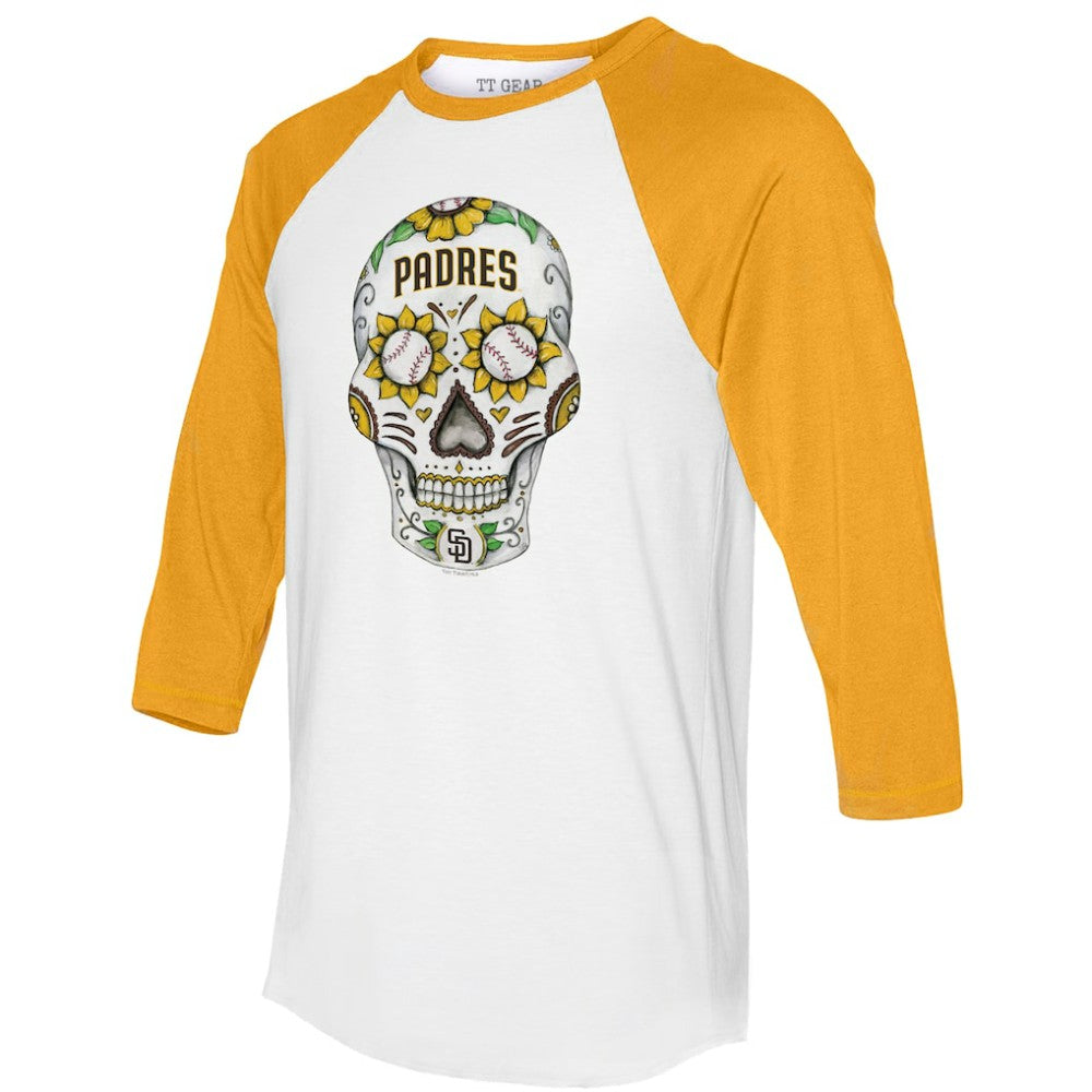 San Diego Padres Tiny Turnip Unisex Sugar Skull 3/4-Sleeve Raglan T-Shirt Near Me