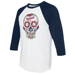 Washington Nationals Tiny Turnip Unisex Sugar Skull 3/4-Sleeve Raglan T-Shirt Online