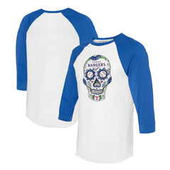 Texas Rangers Tiny Turnip Unisex Sugar Skull 3/4-Sleeve Raglan T-Shirt Clearance