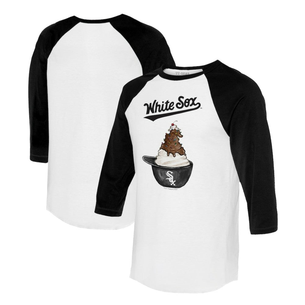 Chicago White Sox Tiny Turnip Unisex Sundae Helmet 3/4-Sleeve Raglan T-Shirt for sale