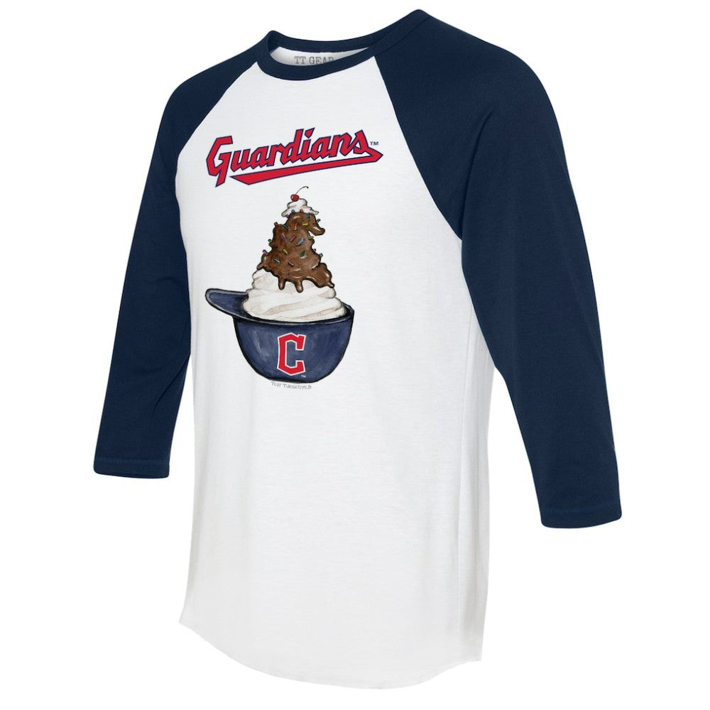 Cleveland Guardians Tiny Turnip Unisex Sundae Helmet 3/4-Sleeve Raglan T-Shirt Near Me