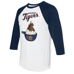Detroit Tigers Tiny Turnip Unisex Sundae Helmet 3/4-Sleeve Raglan T-Shirt for sale