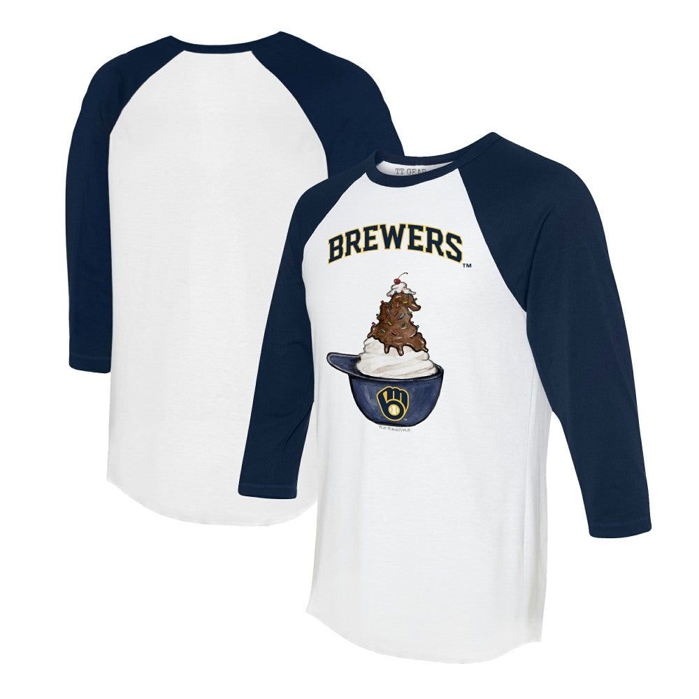 Milwaukee Brewers Tiny Turnip Unisex Sundae Helmet 3/4-Sleeve Raglan T-Shirt discount