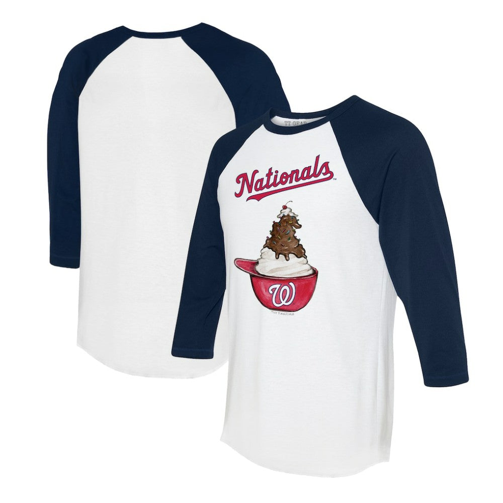 Washington Nationals Tiny Turnip Unisex Sundae Helmet 3/4-Sleeve Raglan T-Shirt Sale