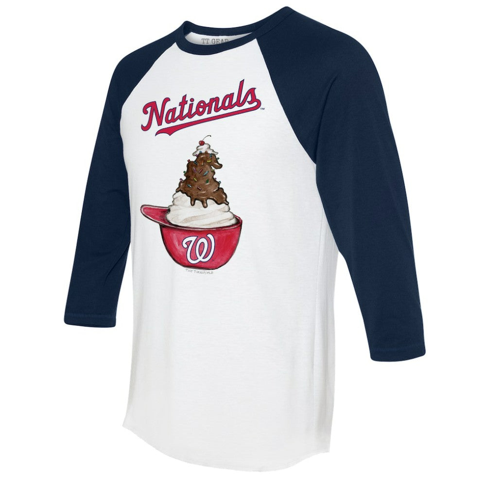 Washington Nationals Tiny Turnip Unisex Sundae Helmet 3/4-Sleeve Raglan T-Shirt Sale