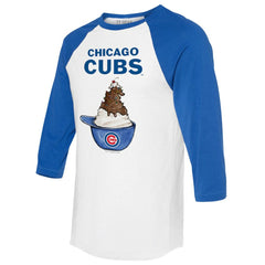 Chicago Cubs Tiny Turnip Unisex Sundae Helmet 3/4-Sleeve Raglan T-Shirt for sale