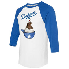Los Angeles Dodgers Tiny Turnip Unisex Sundae Helmet 3/4-Sleeve Raglan T-Shirt On Sale