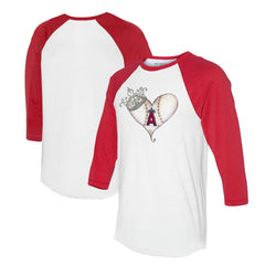Los Angeles Angels Tiny Turnip Unisex Tiara Heart 3/4-Sleeve Raglan T-Shirt for sale