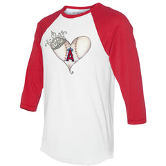 Los Angeles Angels Tiny Turnip Unisex Tiara Heart 3/4-Sleeve Raglan T-Shirt for sale