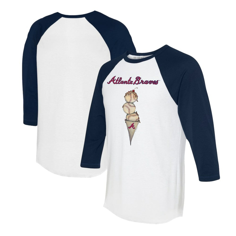 Atlanta Braves Tiny Turnip Unisex Triple Scoop 3/4-Sleeve Raglan T-Shirt Online