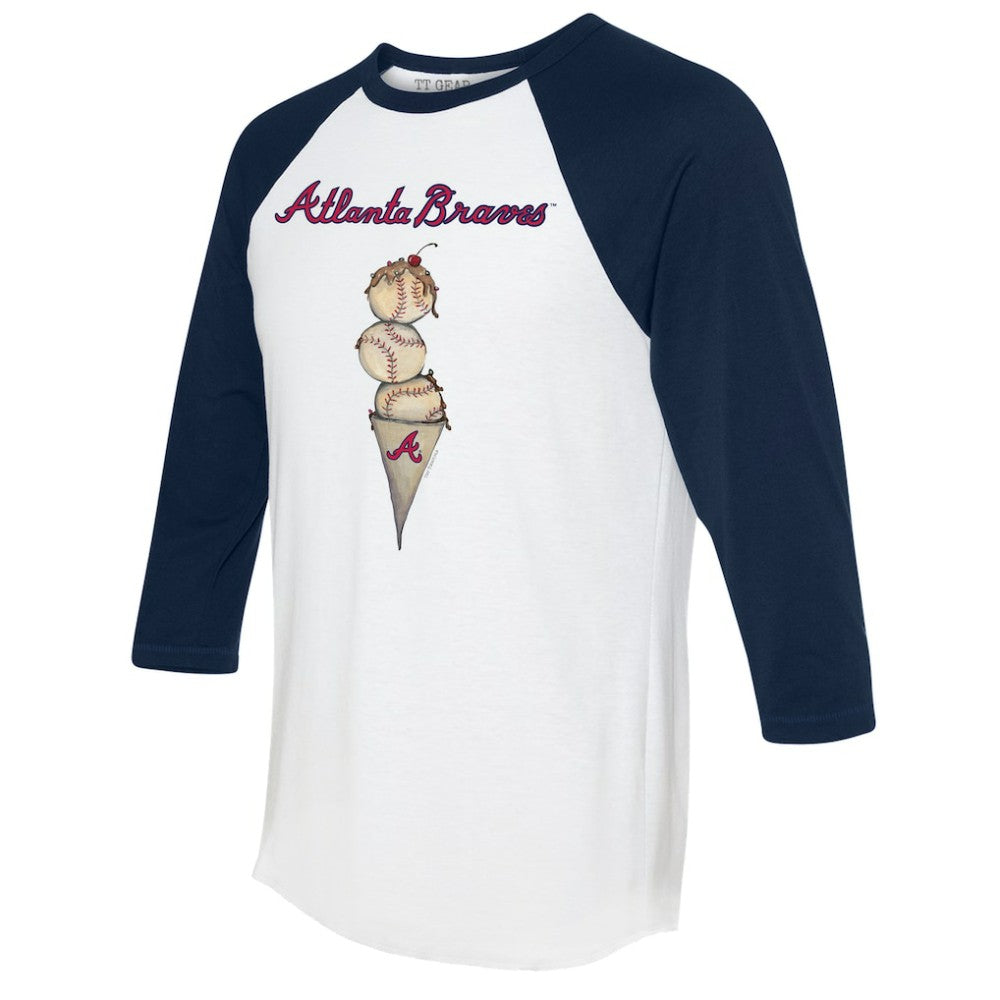 Atlanta Braves Tiny Turnip Unisex Triple Scoop 3/4-Sleeve Raglan T-Shirt Online