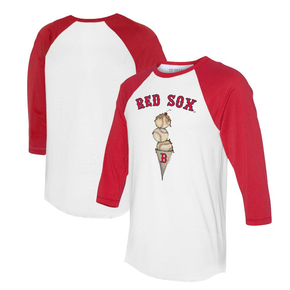 Boston Red Sox Tiny Turnip Unisex Triple Scoop 3/4-Sleeve Raglan T-Shirt Lifestyle