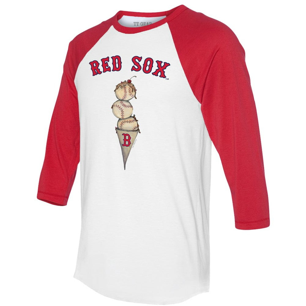 Boston Red Sox Tiny Turnip Unisex Triple Scoop 3/4-Sleeve Raglan T-Shirt Lifestyle