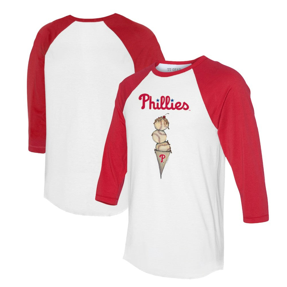 Philadelphia Phillies Tiny Turnip Unisex Triple Scoop 3/4-Sleeve Raglan T-Shirt Sale