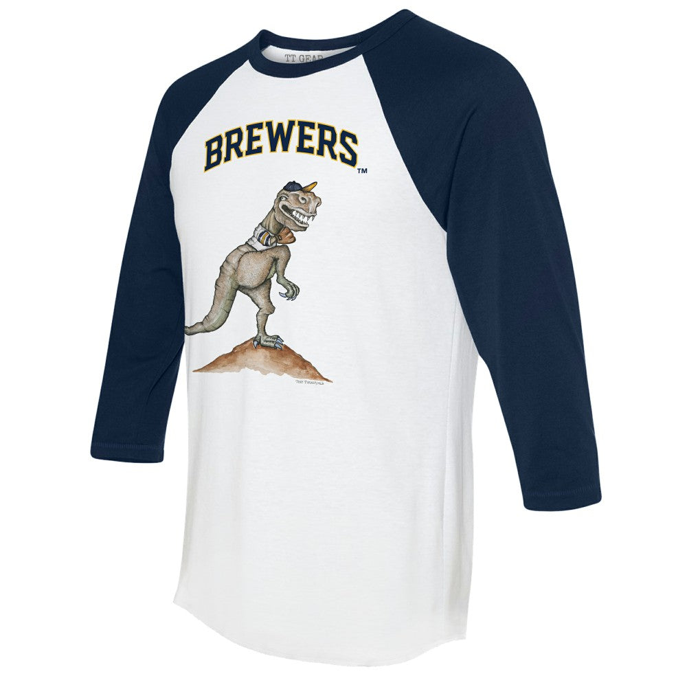 Milwaukee Brewers Tiny Turnip Unisex TT Rex 3/4-Sleeve Raglan T-Shirt Near Me