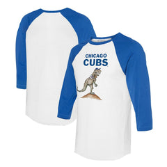 Chicago Cubs Tiny Turnip Unisex TT Rex 3/4-Sleeve Raglan T-Shirt Clearance