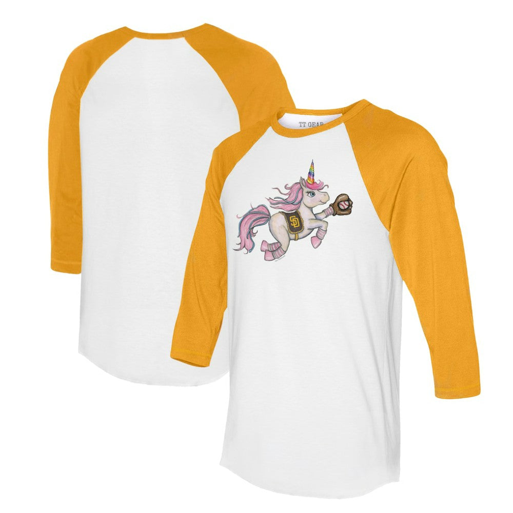San Diego Padres Tiny Turnip Unisex Unicorn 3/4-Sleeve Raglan T-Shirt Lifestyle