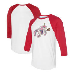 Boston Red Sox Tiny Turnip Unisex Unicorn 3/4-Sleeve Raglan T-Shirt Sale