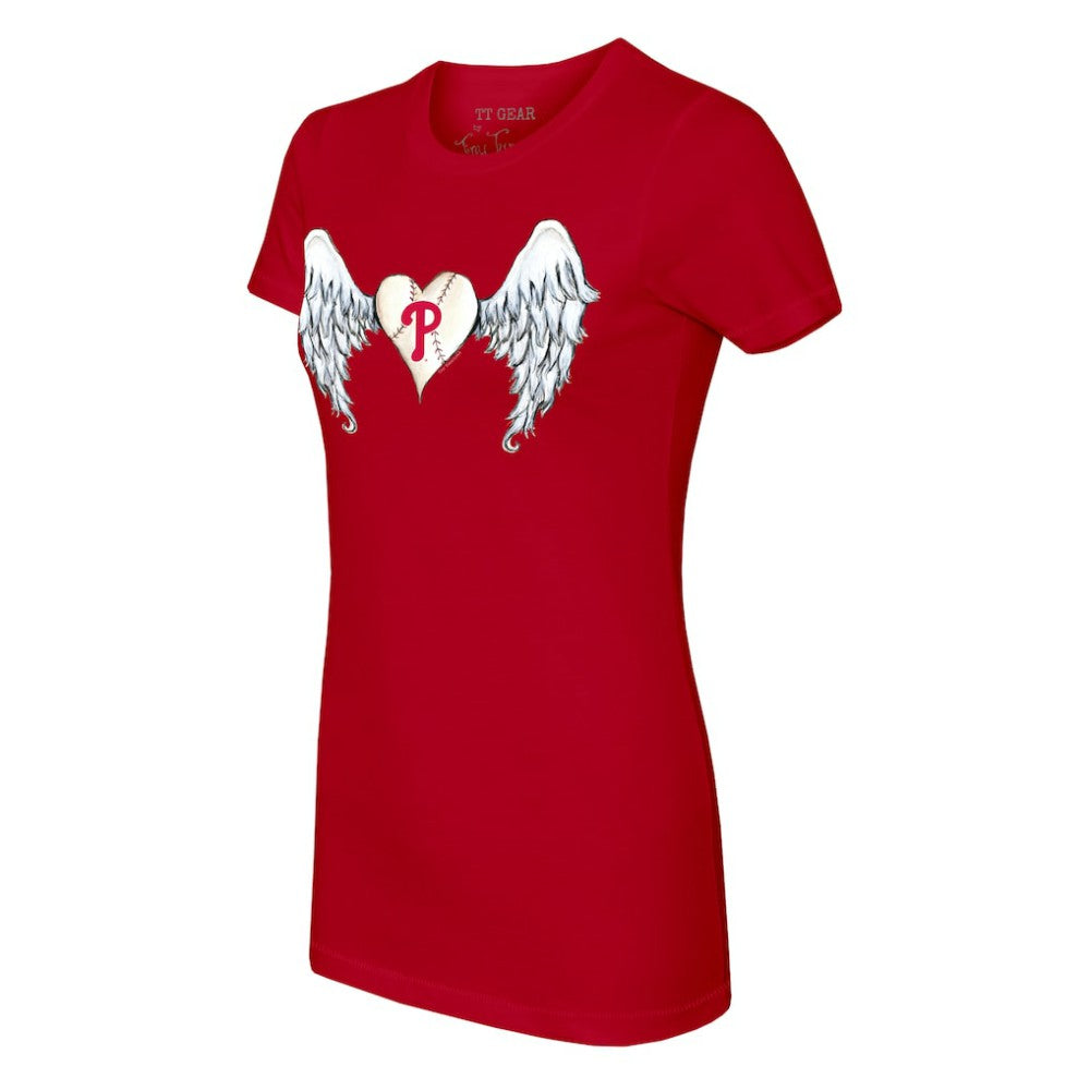 Philadelphia Phillies Tiny Turnip Women's Angel Wings T-Shirt On Sale