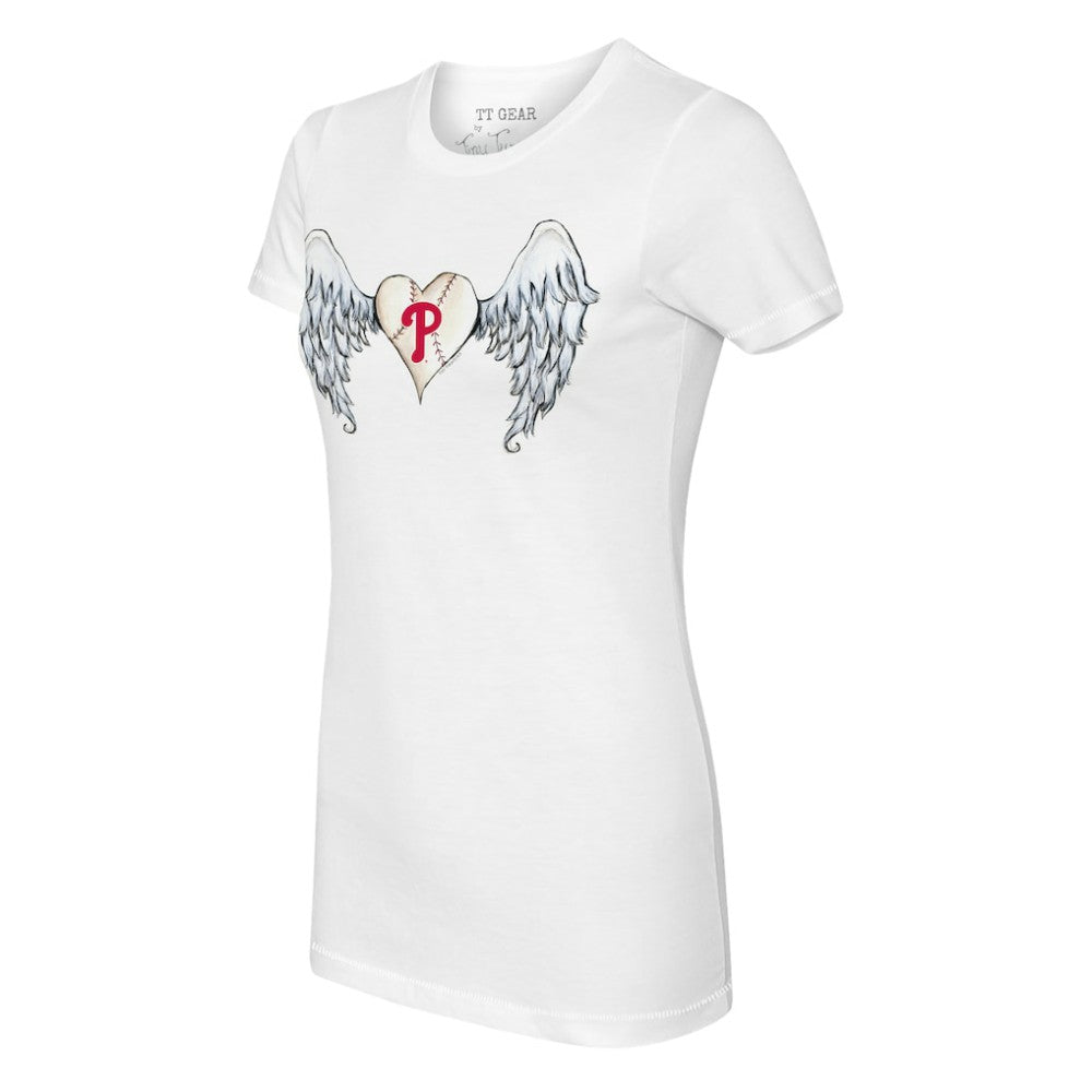 Philadelphia Phillies Tiny Turnip Women's Angel Wings T-Shirt On Sale
