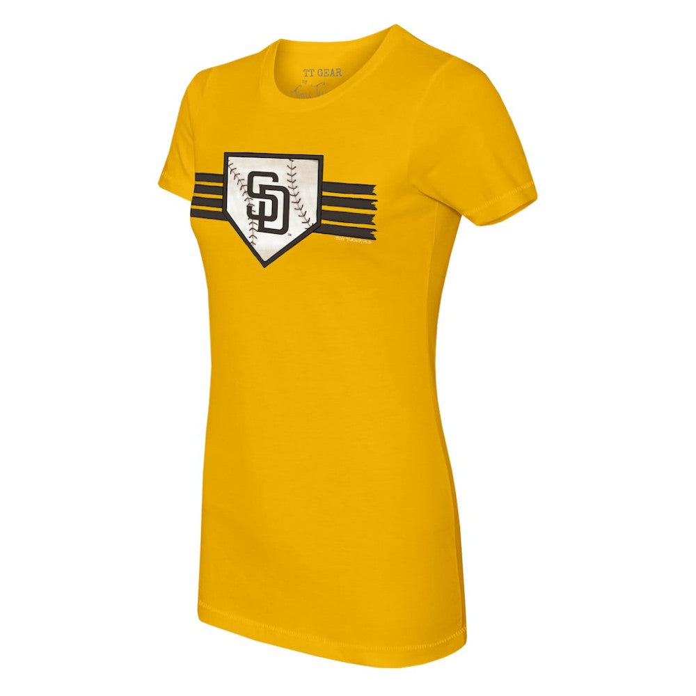 San Diego Padres Tiny Turnip Women's Base Stripe T-Shirt Lifestyle