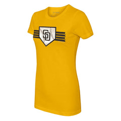 San Diego Padres Tiny Turnip Women's Base Stripe T-Shirt Lifestyle