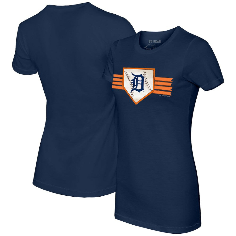 Detroit Tigers Tiny Turnip Women's Base Stripe T-Shirt for sale