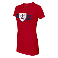 Los Angeles Angels Tiny Turnip Women's Base Stripe T-Shirt Clearance