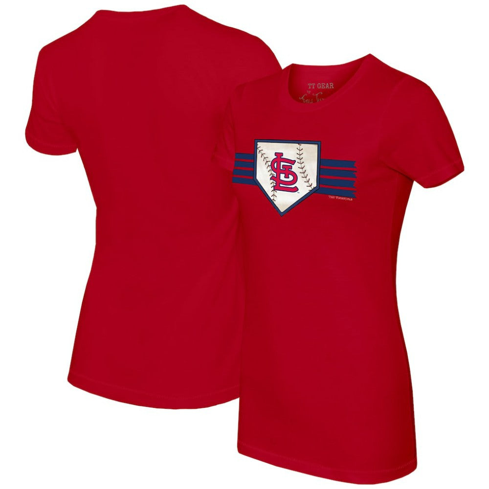 St. Louis Cardinals Tiny Turnip Women's Base Stripe T-Shirt Clearance