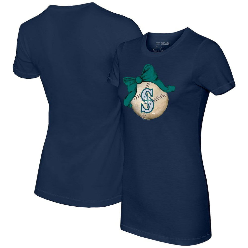 Seattle Mariners Tiny Turnip Women's Baseball Bow T-Shirt discount