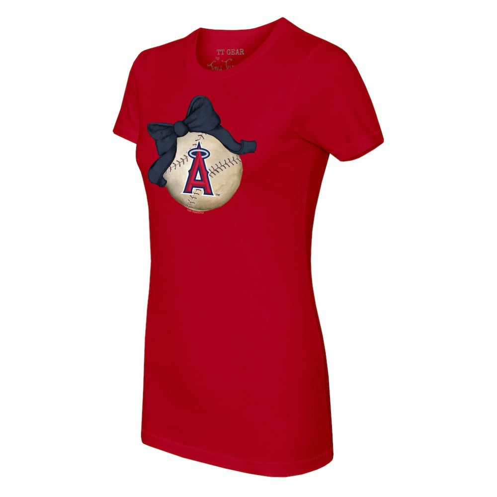 Los Angeles Angels Tiny Turnip Women's Baseball Bow T-Shirt discount