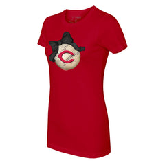 Cincinnati Reds Tiny Turnip Women's Baseball Bow T-Shirt Clearance