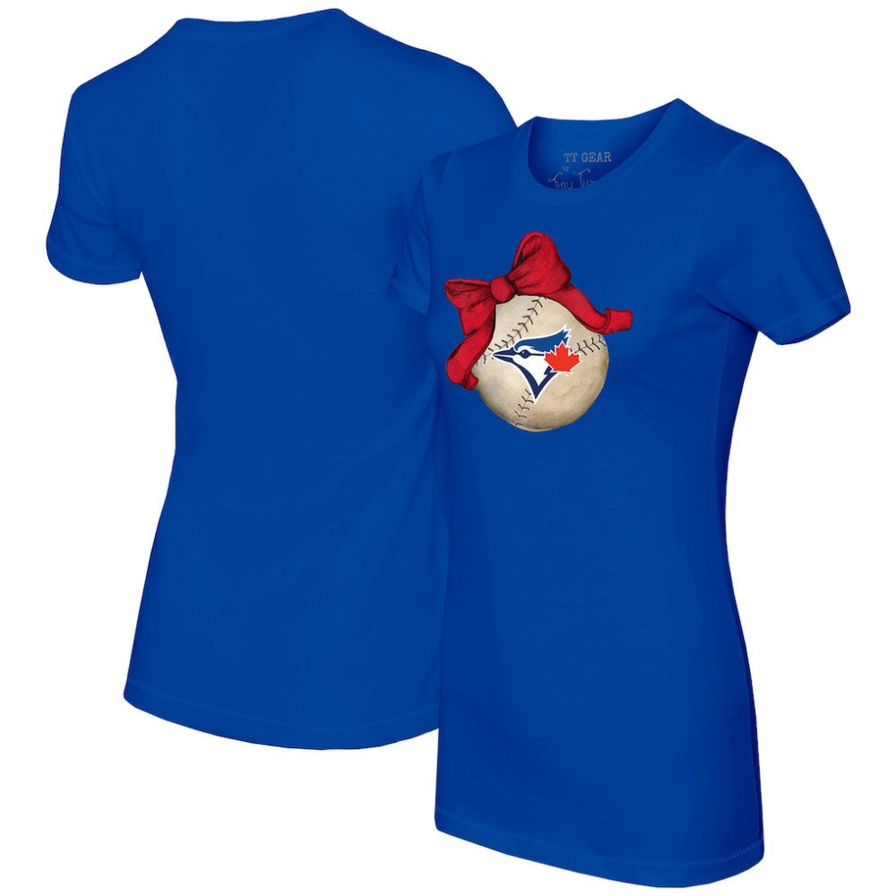 Toronto Blue Jays Tiny Turnip Women's Baseball Bow T-Shirt Online