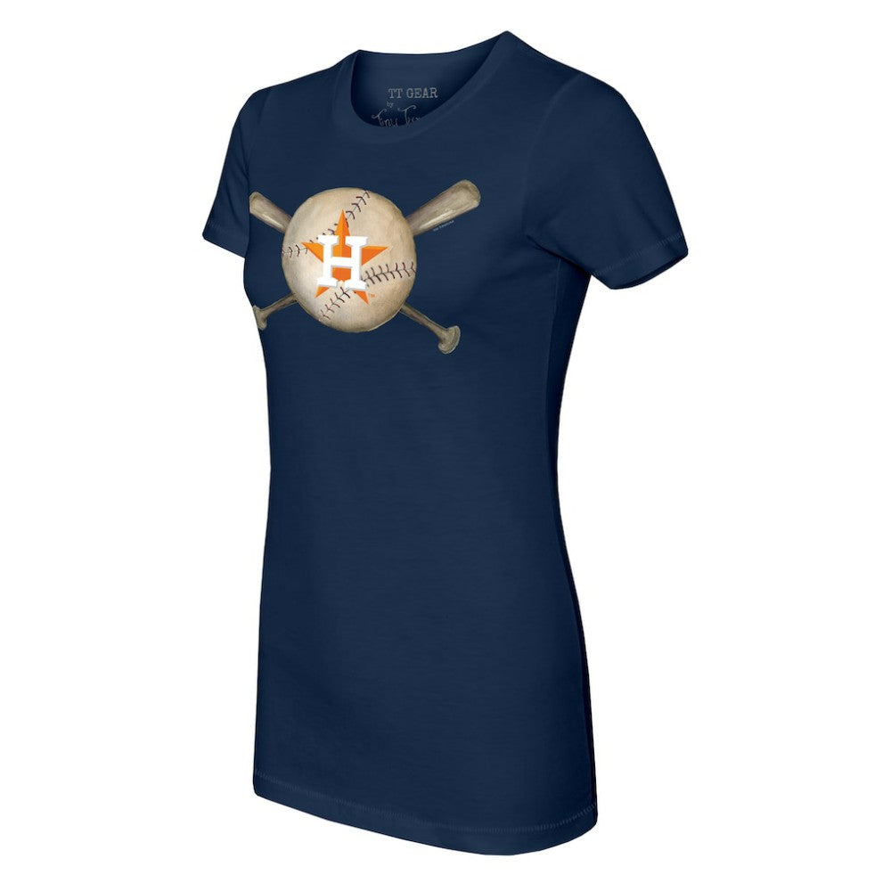 Houston Astros Tiny Turnip Women's Baseball Cross Bats T-Shirt Clearance