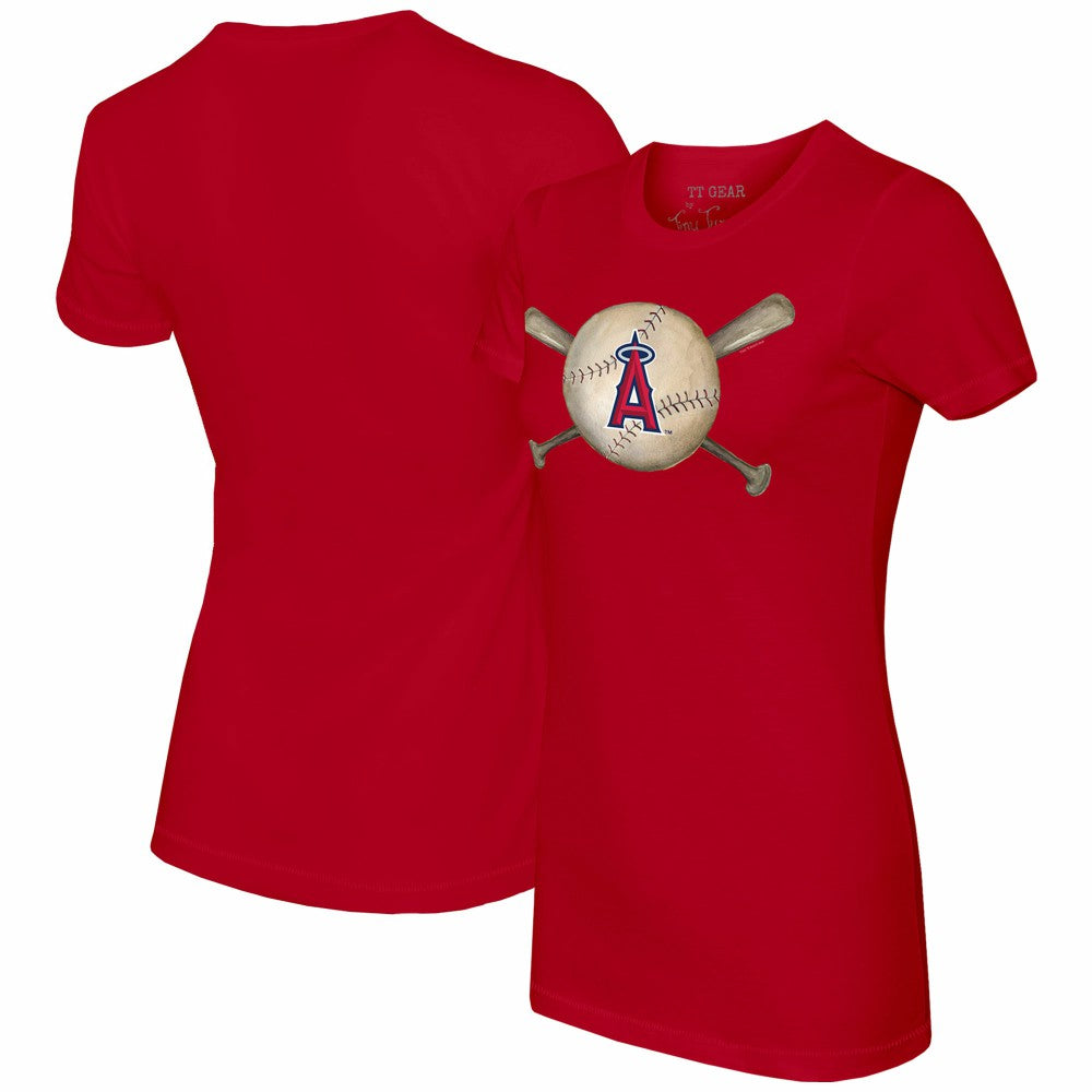 Los Angeles Angels Tiny Turnip Women's Baseball Cross Bats T-Shirt Sale
