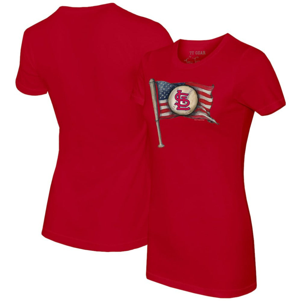 St. Louis Cardinals Tiny Turnip Women's Baseball Flag T-Shirt discount