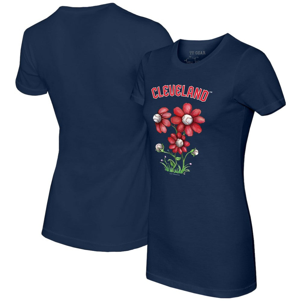 Cleveland Guardians Tiny Turnip Women's Blooming Baseballs T-Shirt On Sale