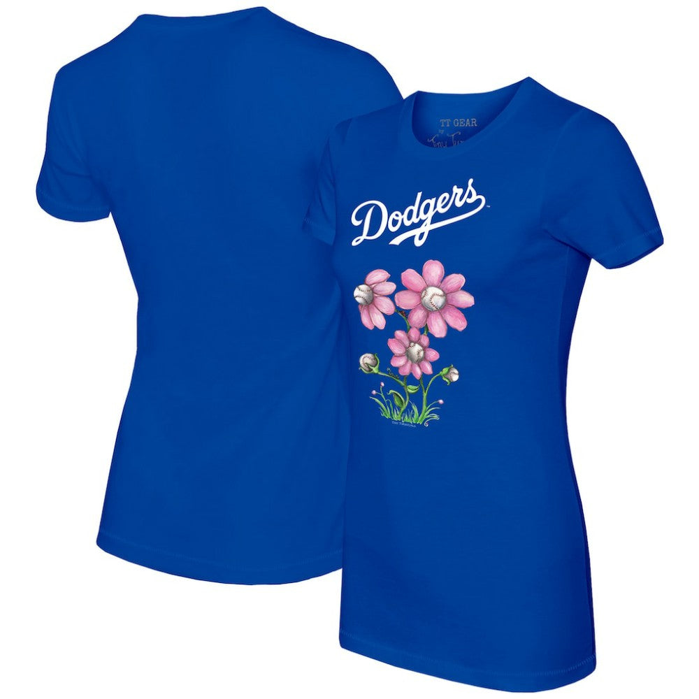 Los Angeles Dodgers Tiny Turnip Women's Blooming Baseballs T-Shirt discount