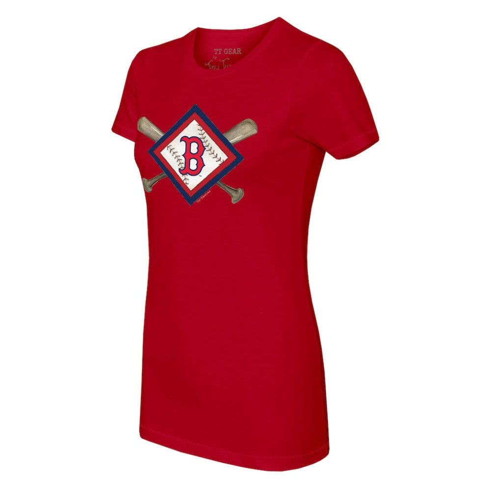 Boston Red Sox Tiny Turnip Women's Diamond Cross Bats T-Shirt discount