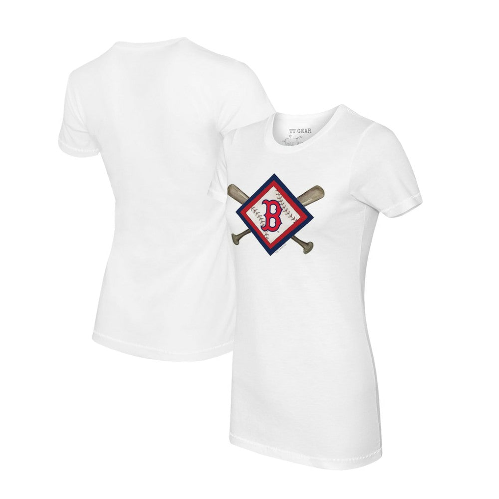 Boston Red Sox Tiny Turnip Women's Diamond Cross Bats T-Shirt Lifestyle