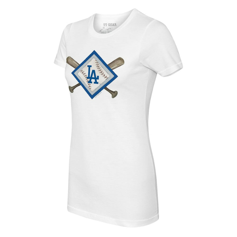 Los Angeles Dodgers Tiny Turnip Women's Diamond Cross Bats T-Shirt for sale