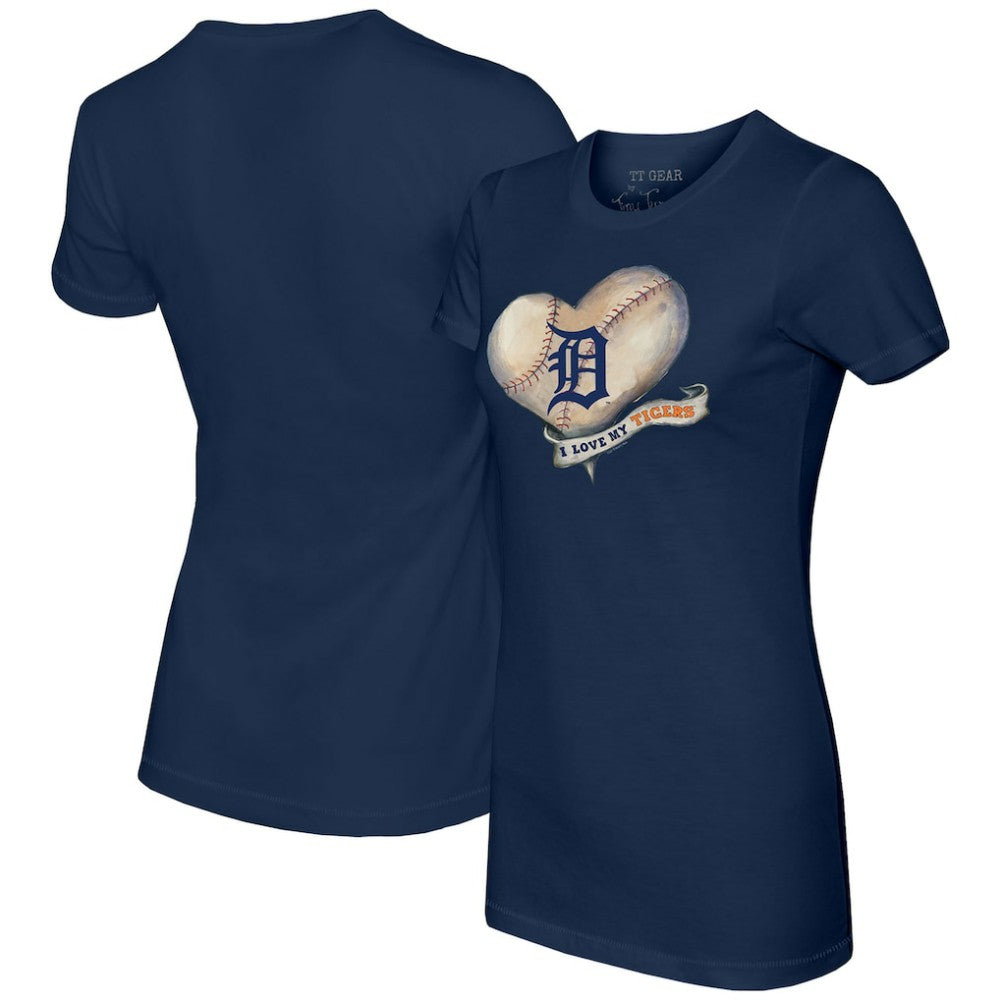 Detroit Tigers Tiny Turnip Women's Heart Banner T-Shirt Lifestyle